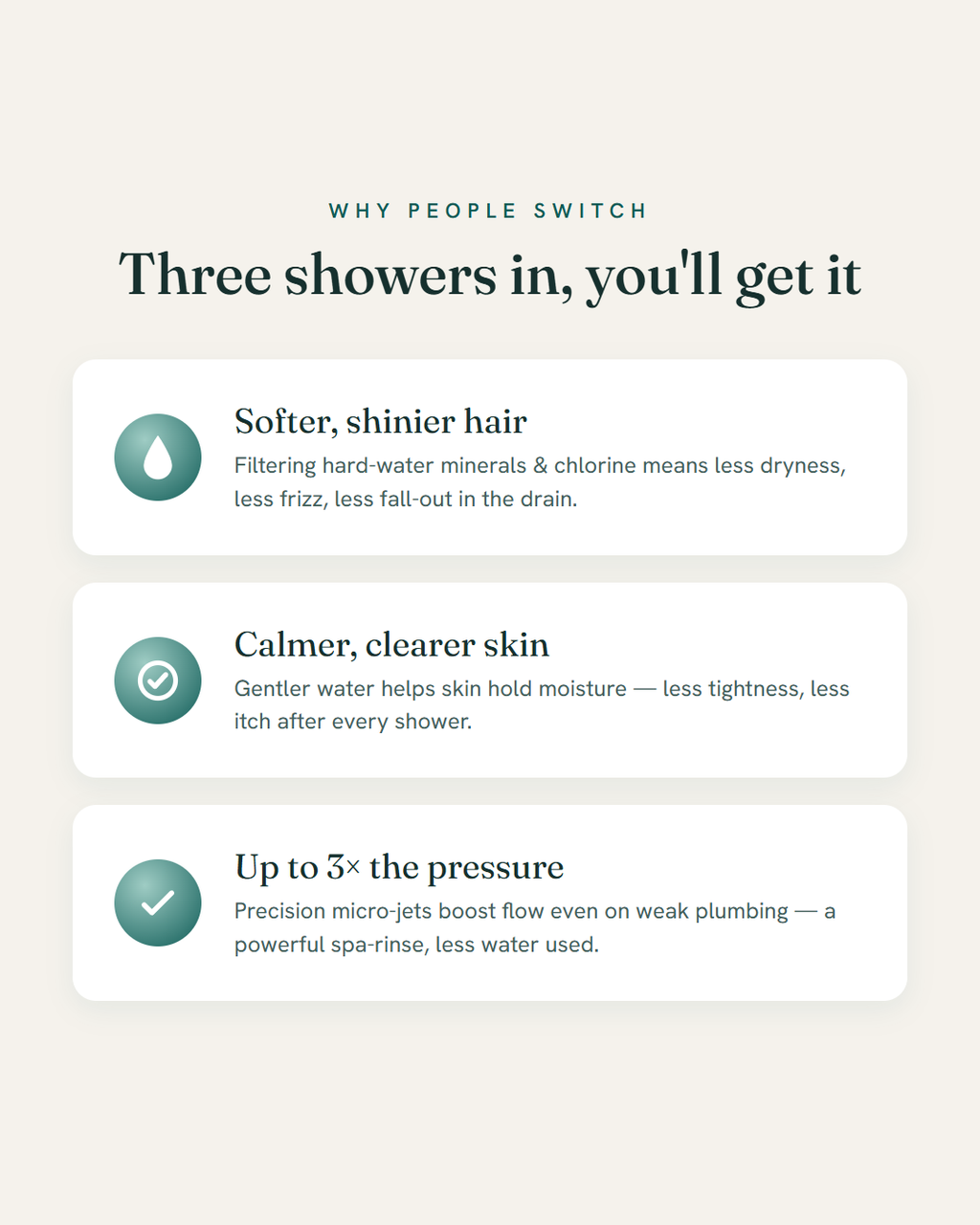 Rivela benefits - softer hair, clearer skin, stronger pressure