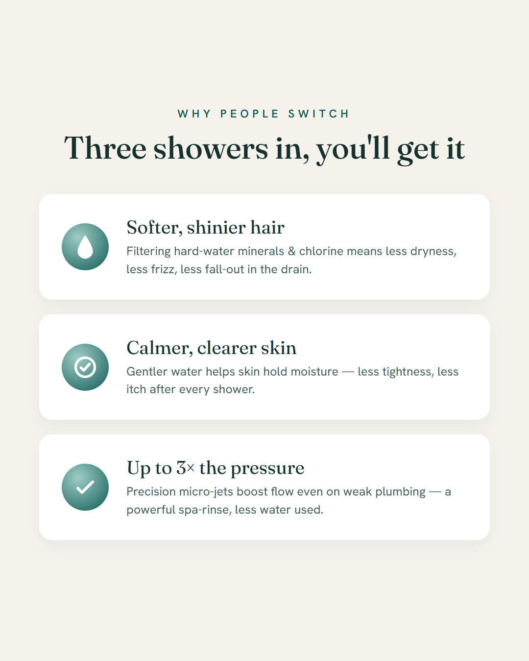 Rivela benefits - softer hair, clearer skin, stronger pressure