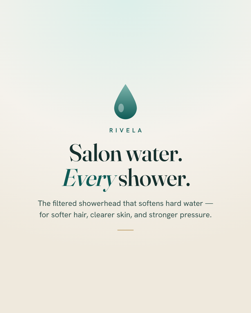 Rivela filtered showerhead - salon water, every shower
