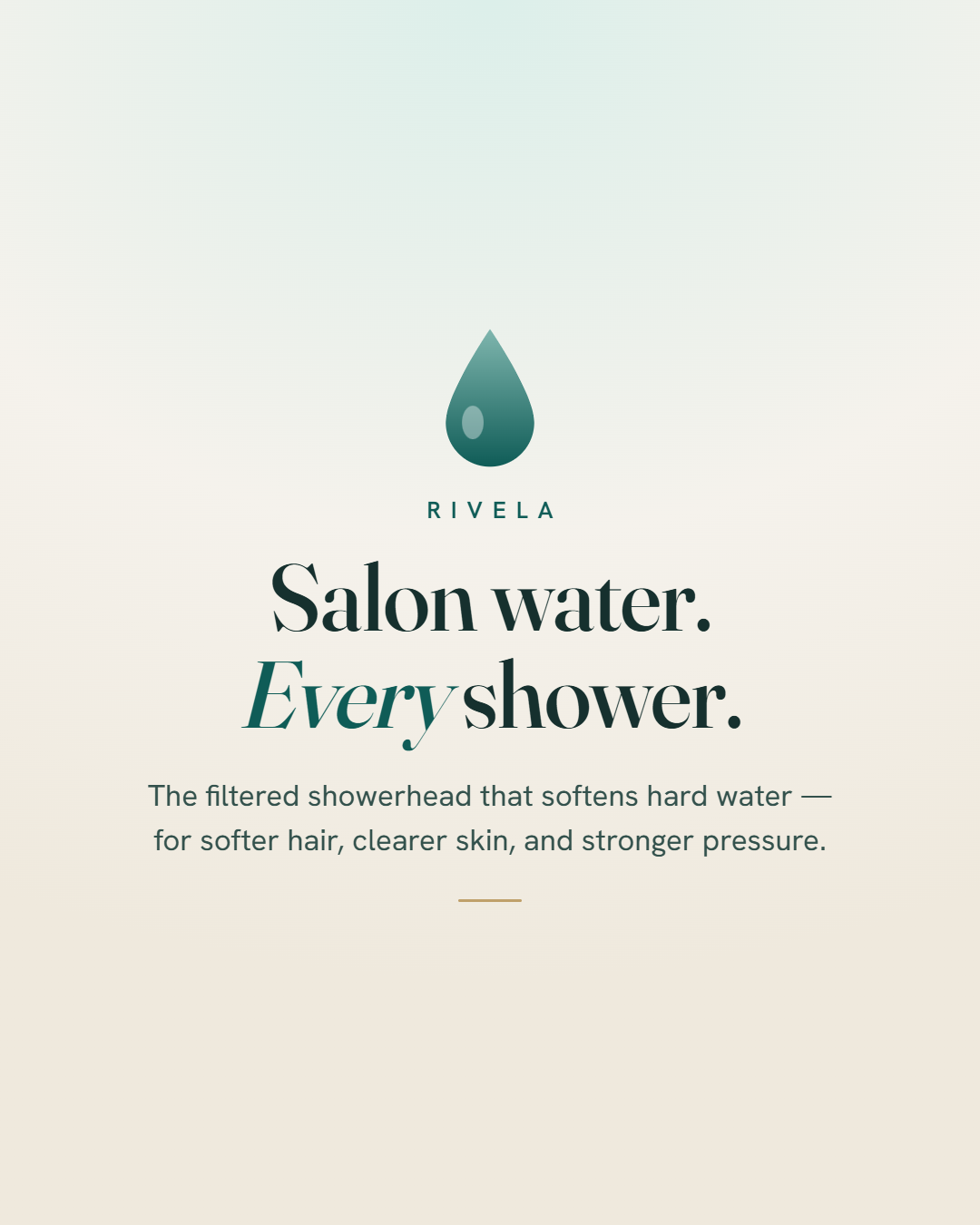 Rivela filtered showerhead - salon water, every shower
