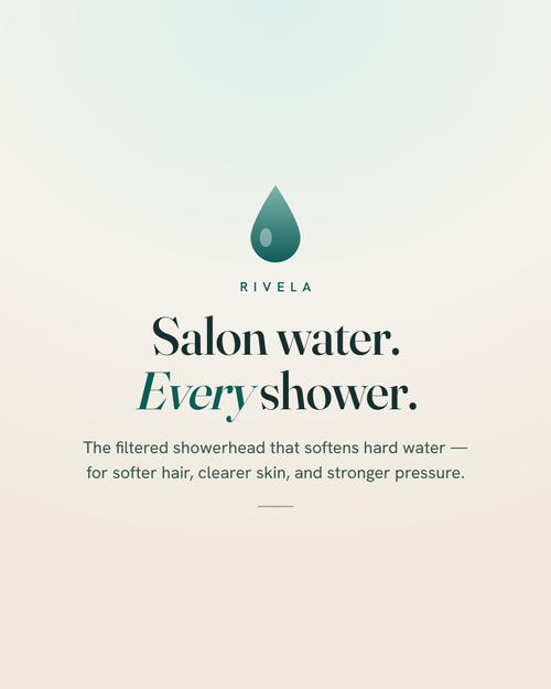 Rivela filtered showerhead - salon water, every shower
